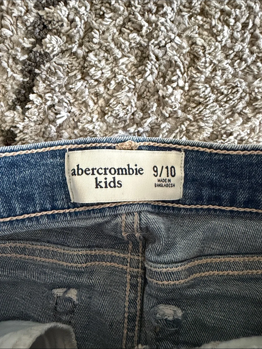 Abercrombie & Fitch Light Blue Distressed Denim Skirt